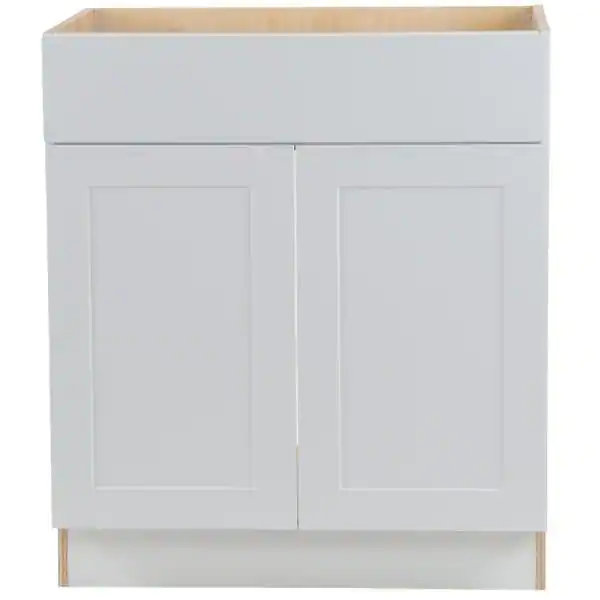 Cambridge Shaker Assembled 30x34.5x24 in. Sink Base Cabinet in White
