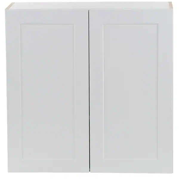 Cambridge White Plywood Shaker Stock Assembled Wall Cabinet with 2 Soft Close Doors (30 in. x 30 in. x 12.5 in.)