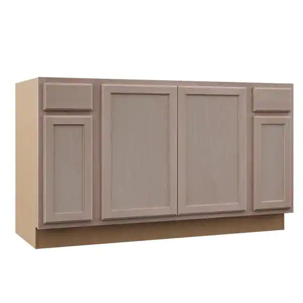 Hampton Unfinished Recessed Panel Stock Assembled Sink Base Kitchen Cabinet (60 in. x 34.5 in. x 24 in.)