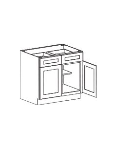 2 Door 2 Drawer Base Cabinet Shaker White 1